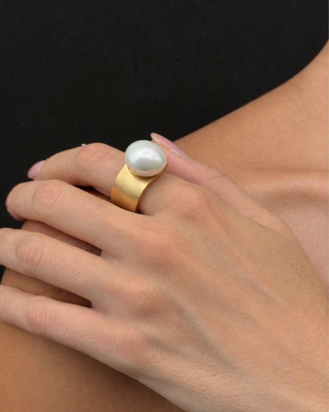 Pearl Dome Statement Ring for Women