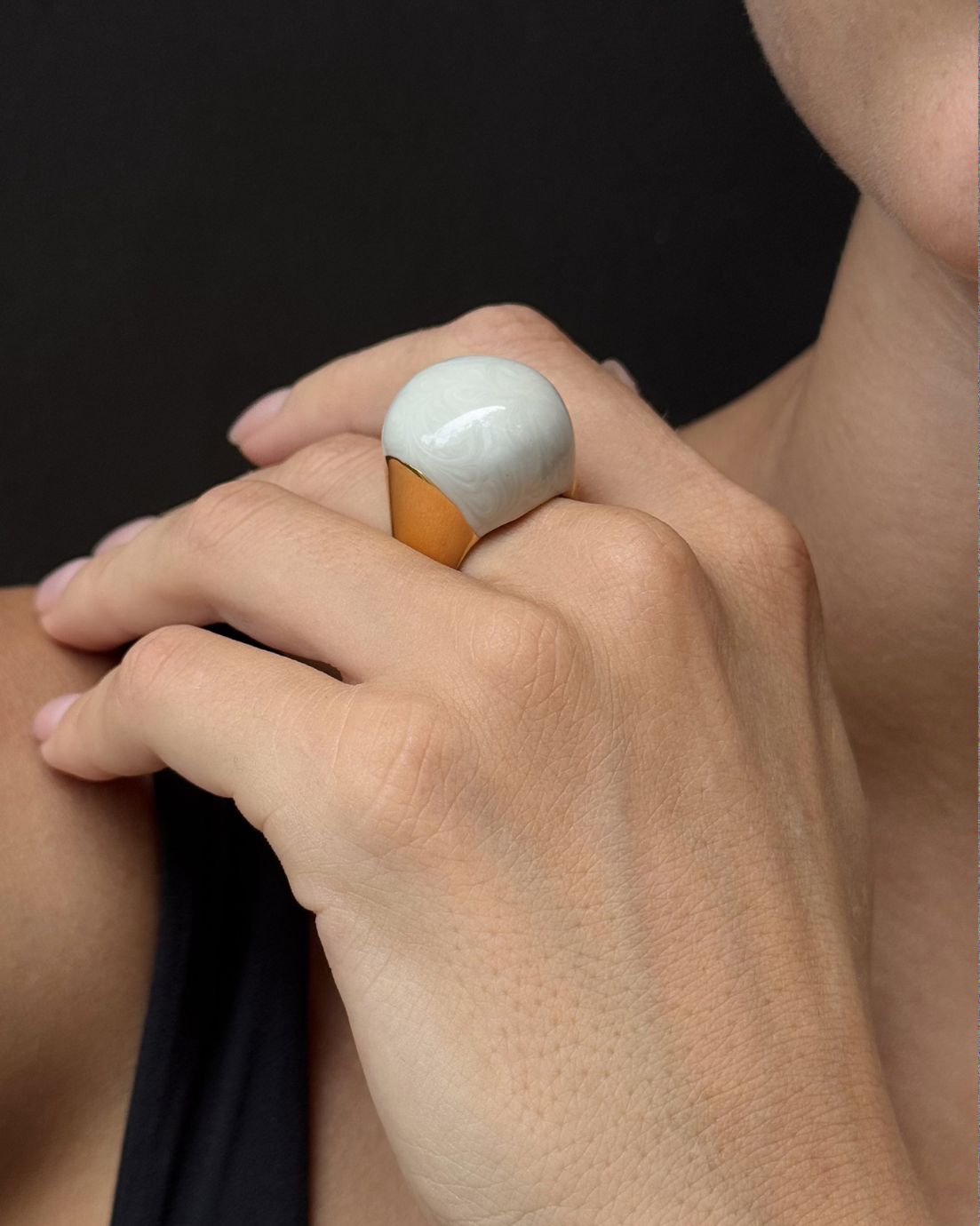 Ivory Sculptural Gold Minimalist Ring