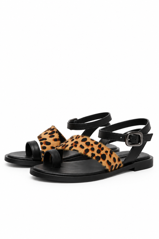 Leopard Toe Sandals