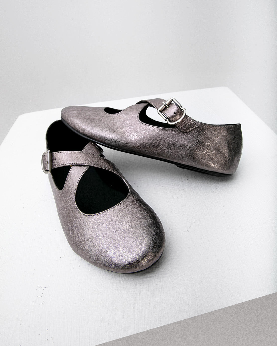 Metallic Mary Jane Flats