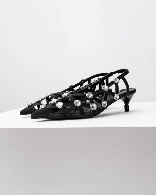 Crystal Cage Heels
