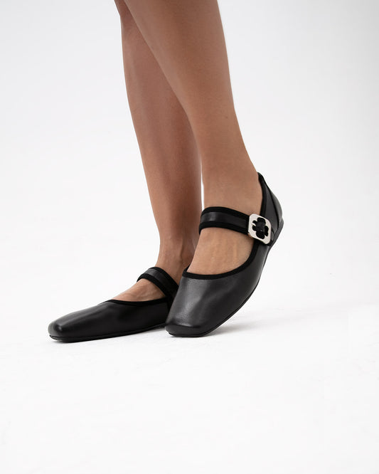 Black Mary Jane Flats