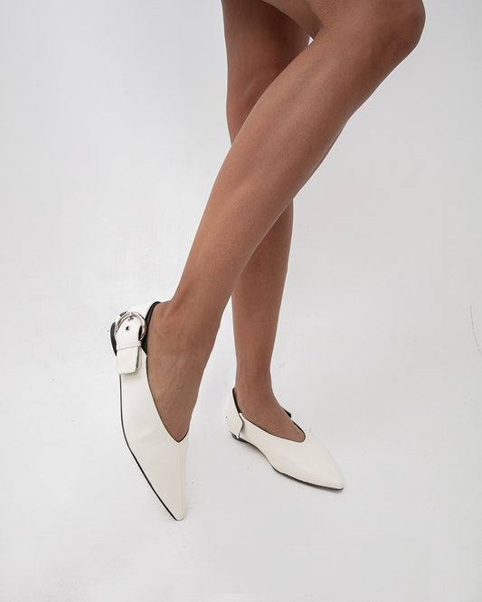 Ivory Slingback Flats