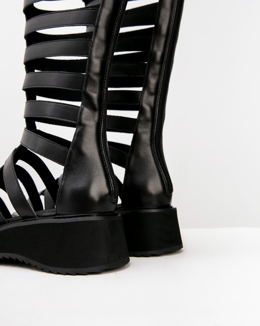 Black Gladiator Knee Boots