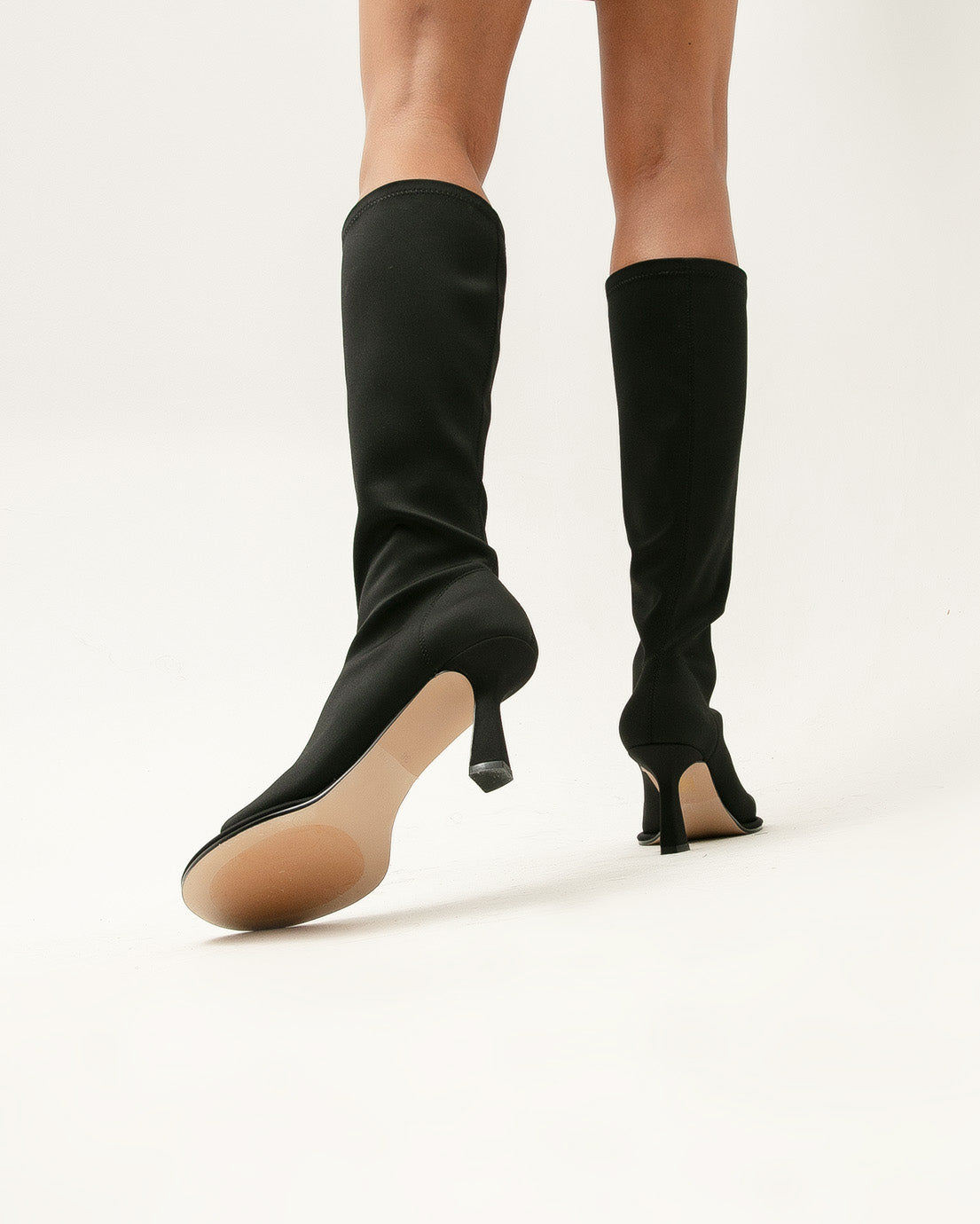 Black Peep-Toe Boots
