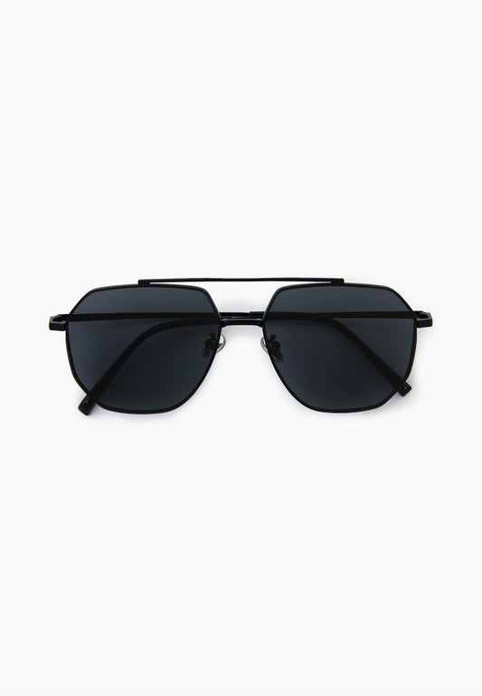 Black Geometric Aviator Sunglasses