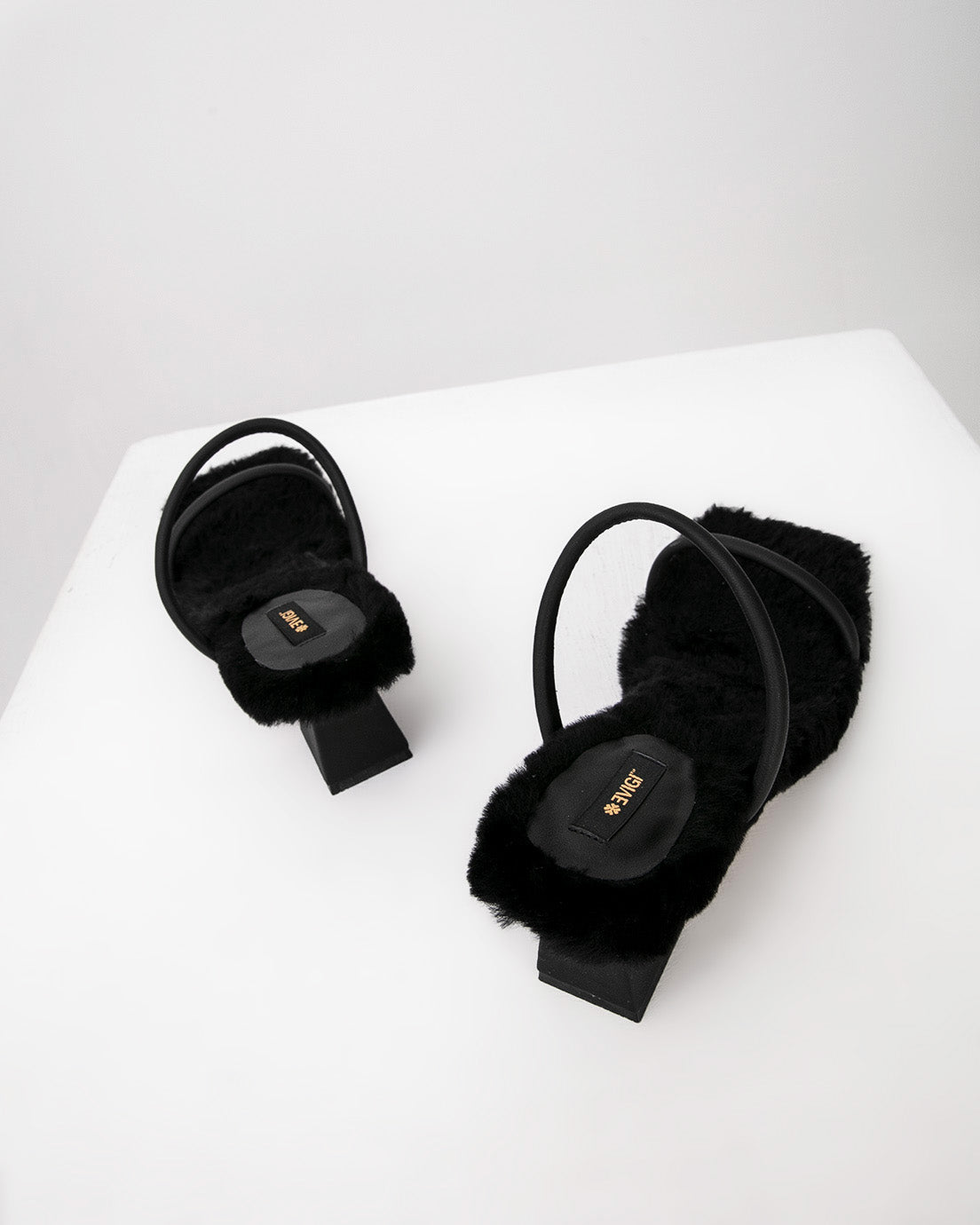 Black Fur Mules