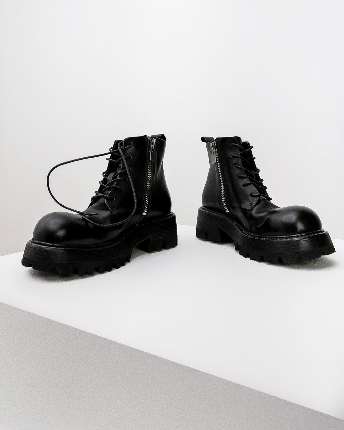 Black Lace-Up Boots