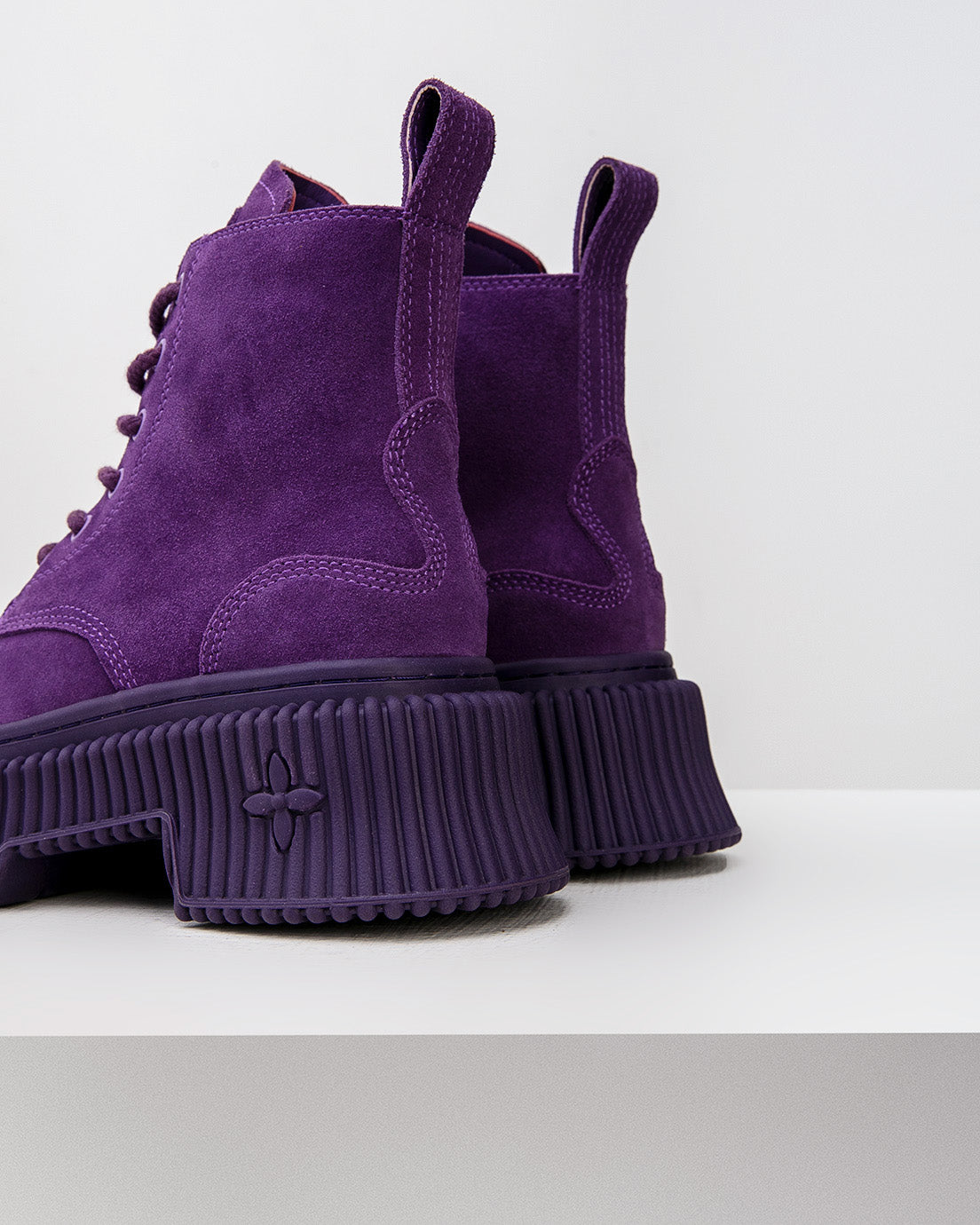 Purple Suede Platform Boots
