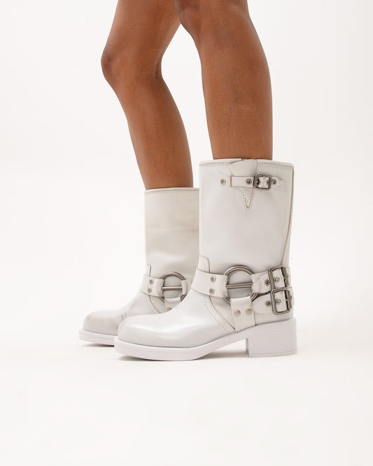 White Harness Boots