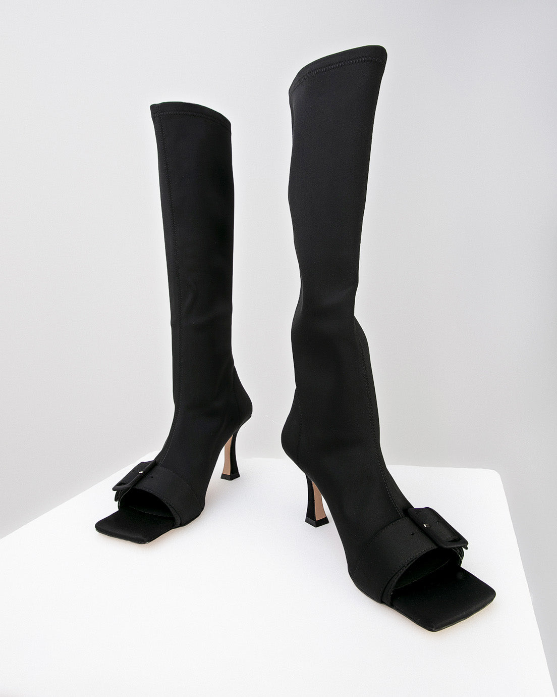 Black Open Toe Boots
