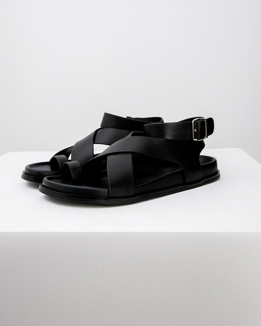 Black Wrapped Sandals