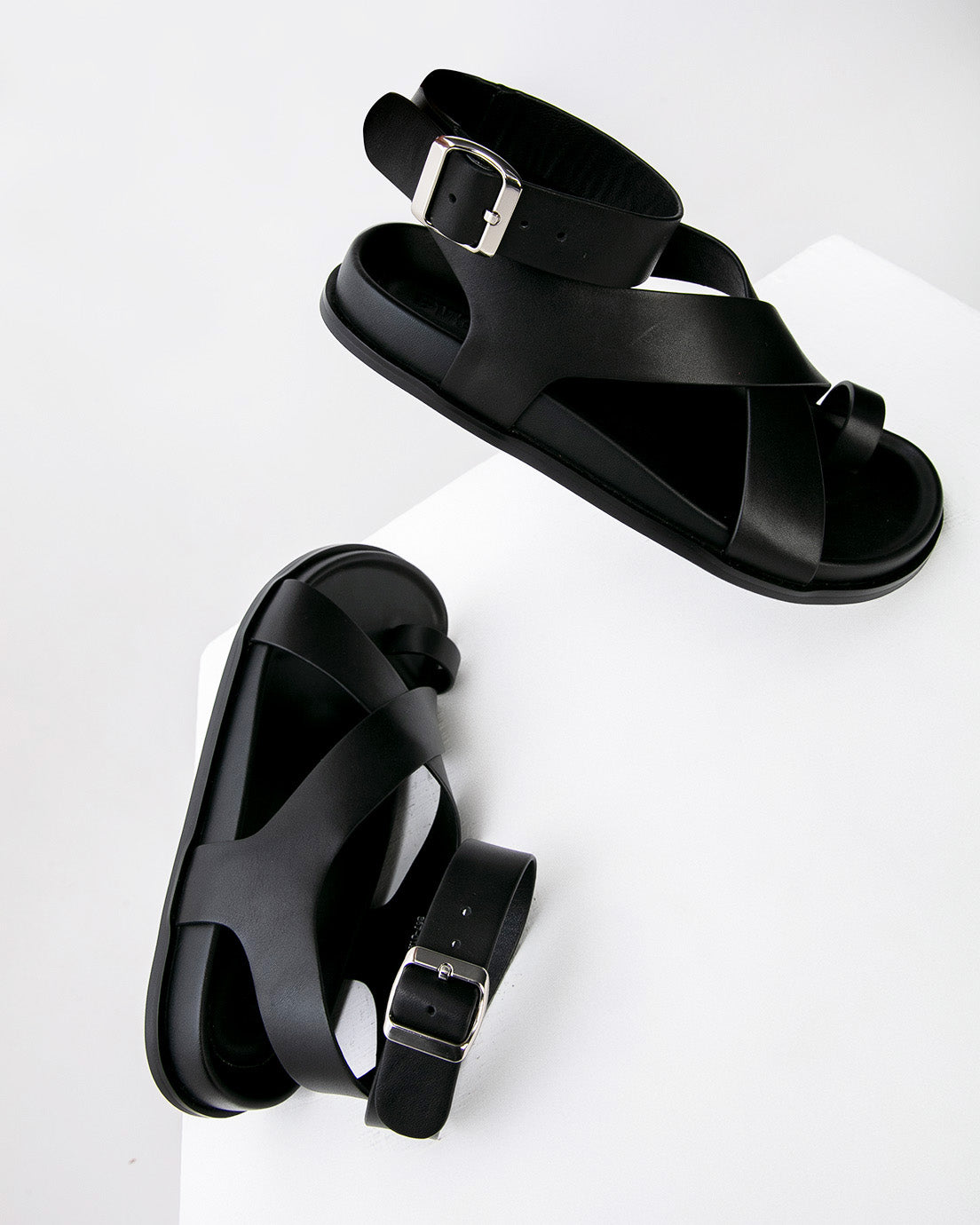 Black Wrapped Sandals