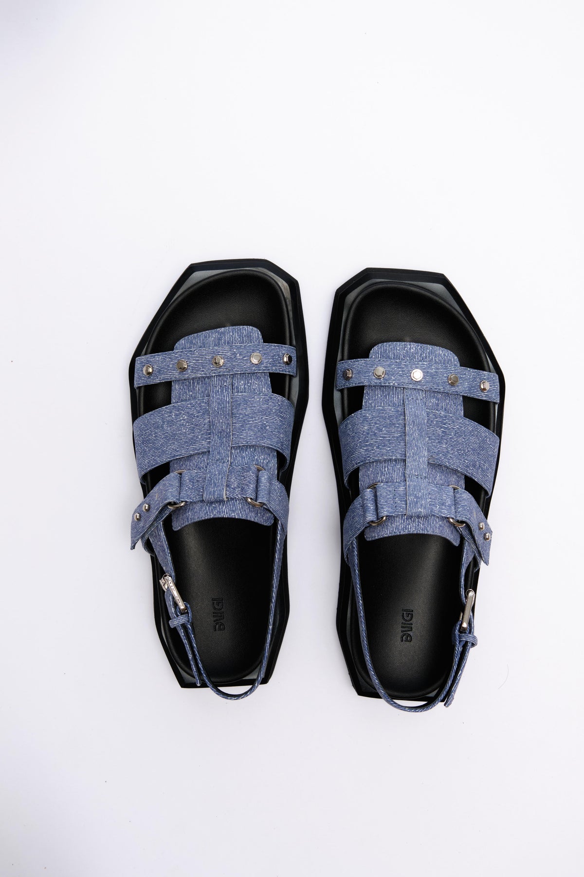 Blue Textured Sandals