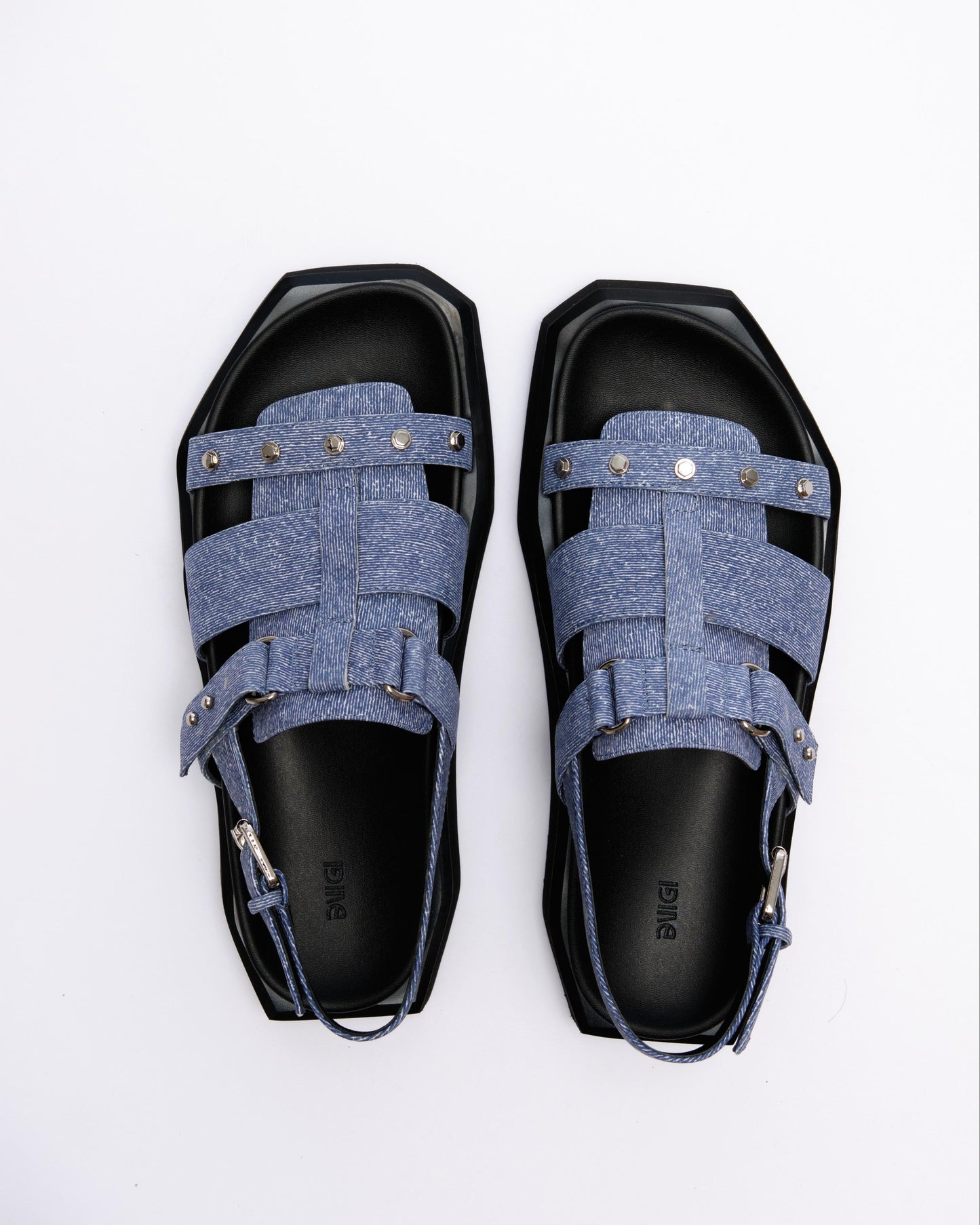 Blue Textured Sandals