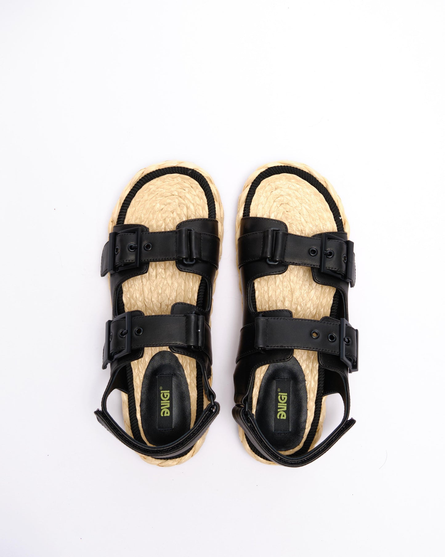 Black Double-Buckle Sandals