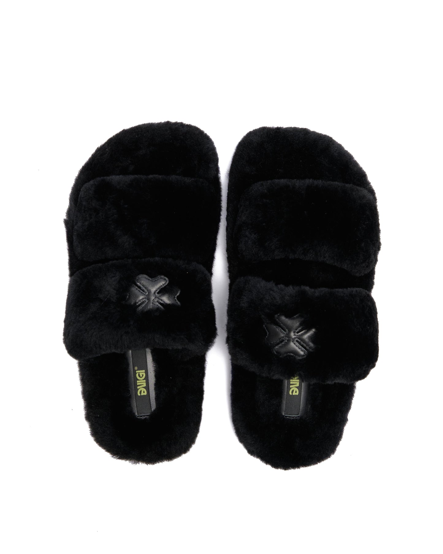 Black Fur Slippers