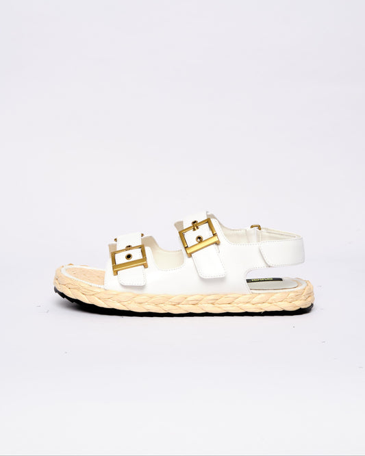 White Buckle Sandals
