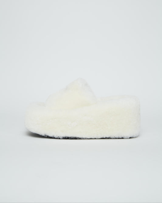 Ivory Fur Slippers