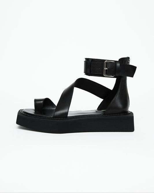 Black Cross Sandals