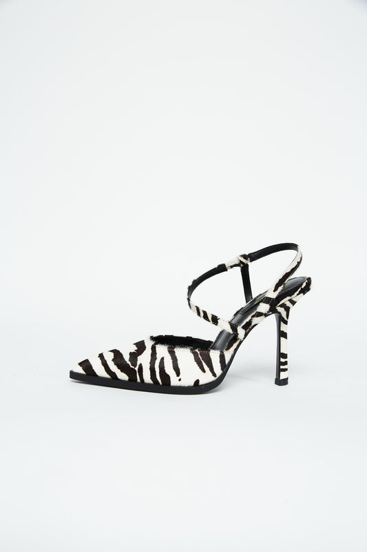 Zebra Slingback Heels