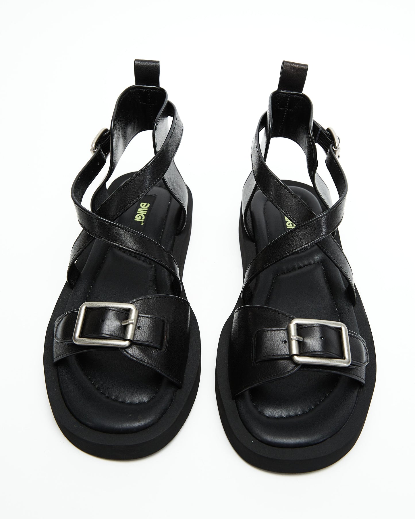 Black Buckle Sandals