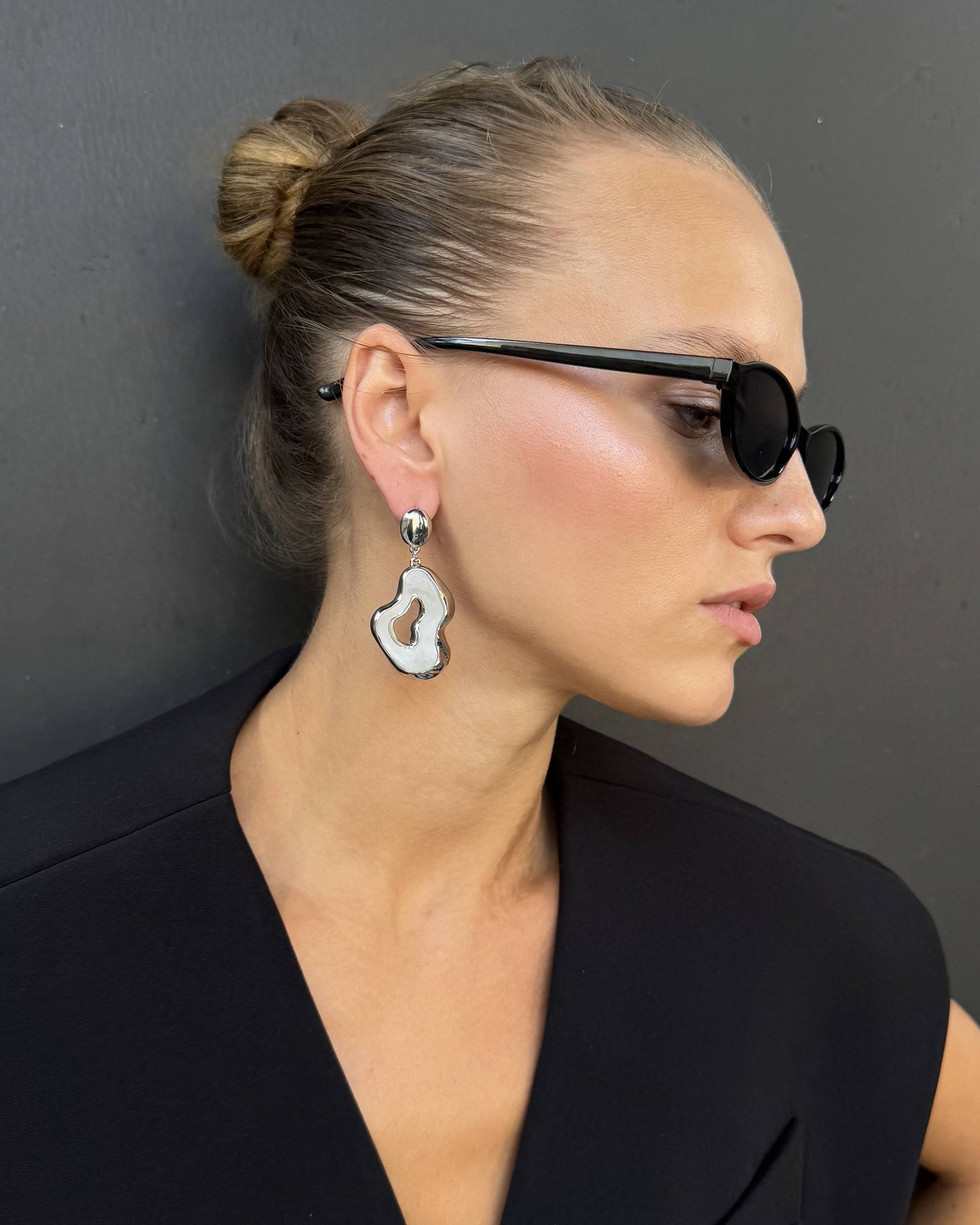 Abstract Shell Drop Earrings