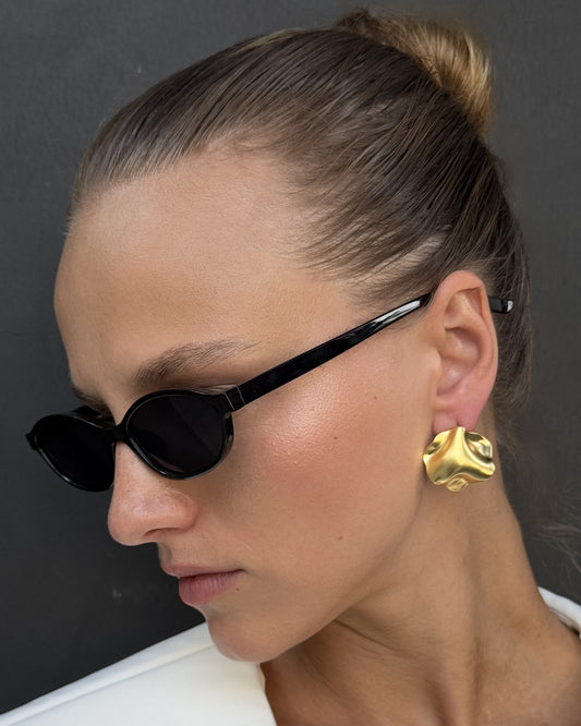 Abstract Sculptural Stud Gold Earrings