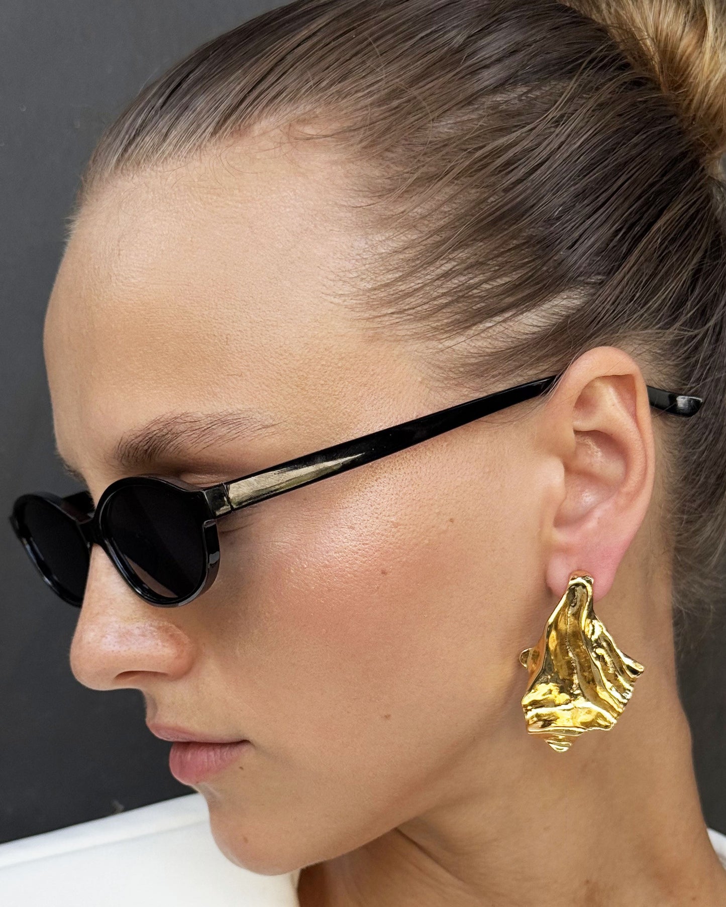 Sculptural Fold Stud Earrings