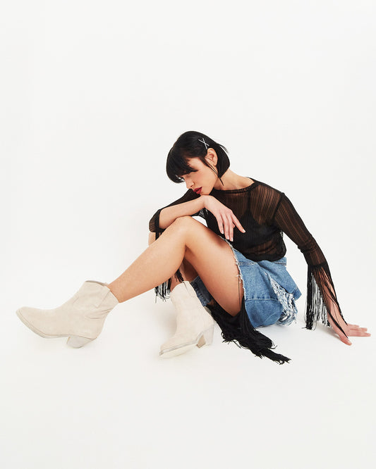 Cream Western Boots