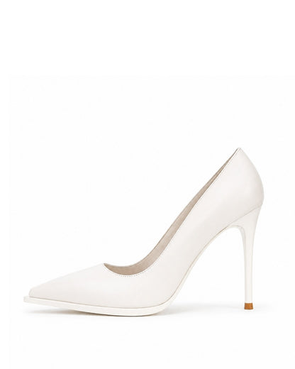 White Leather Heels