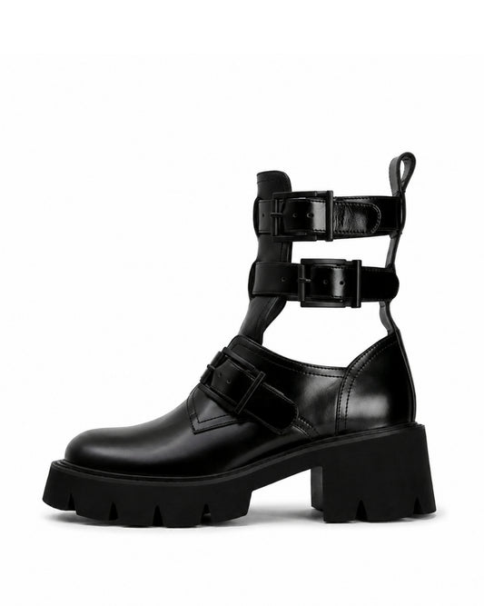 Black Buckle Boots