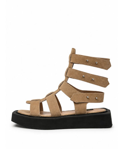 Beige Gladiator Sandals