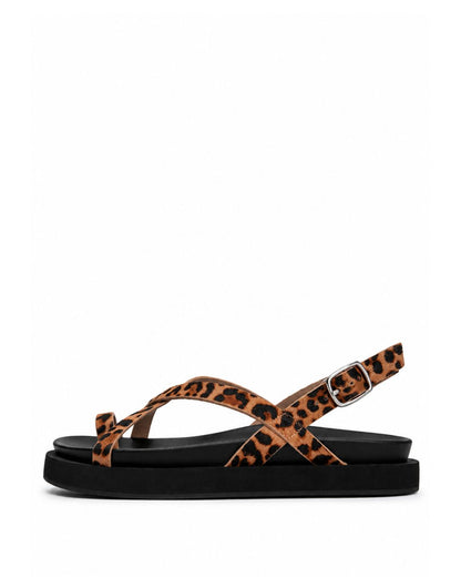 Leopard Strap Sandals