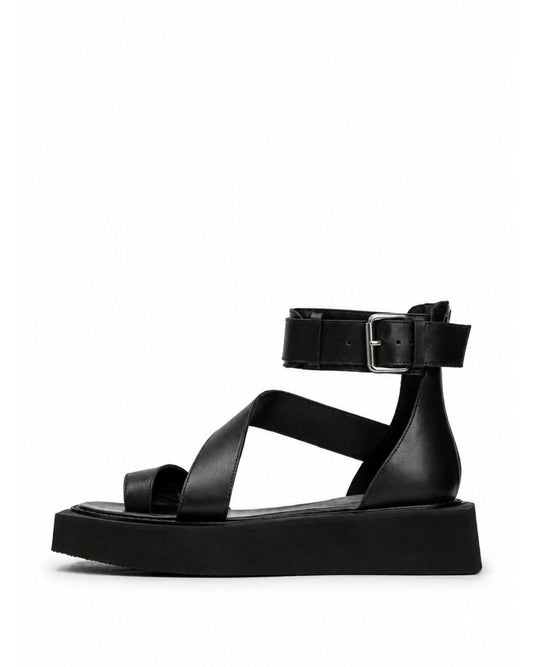 Black Cross Sandals