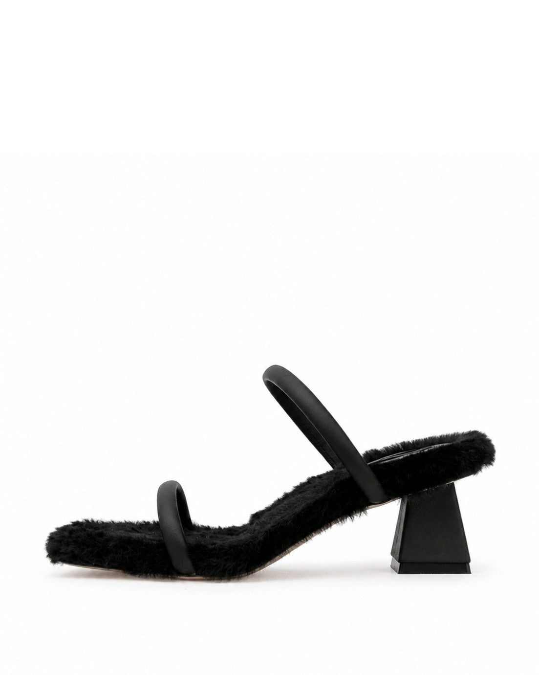 Black Fur Mules