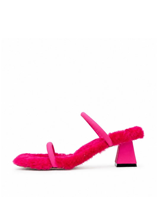 Pink Fur Mules