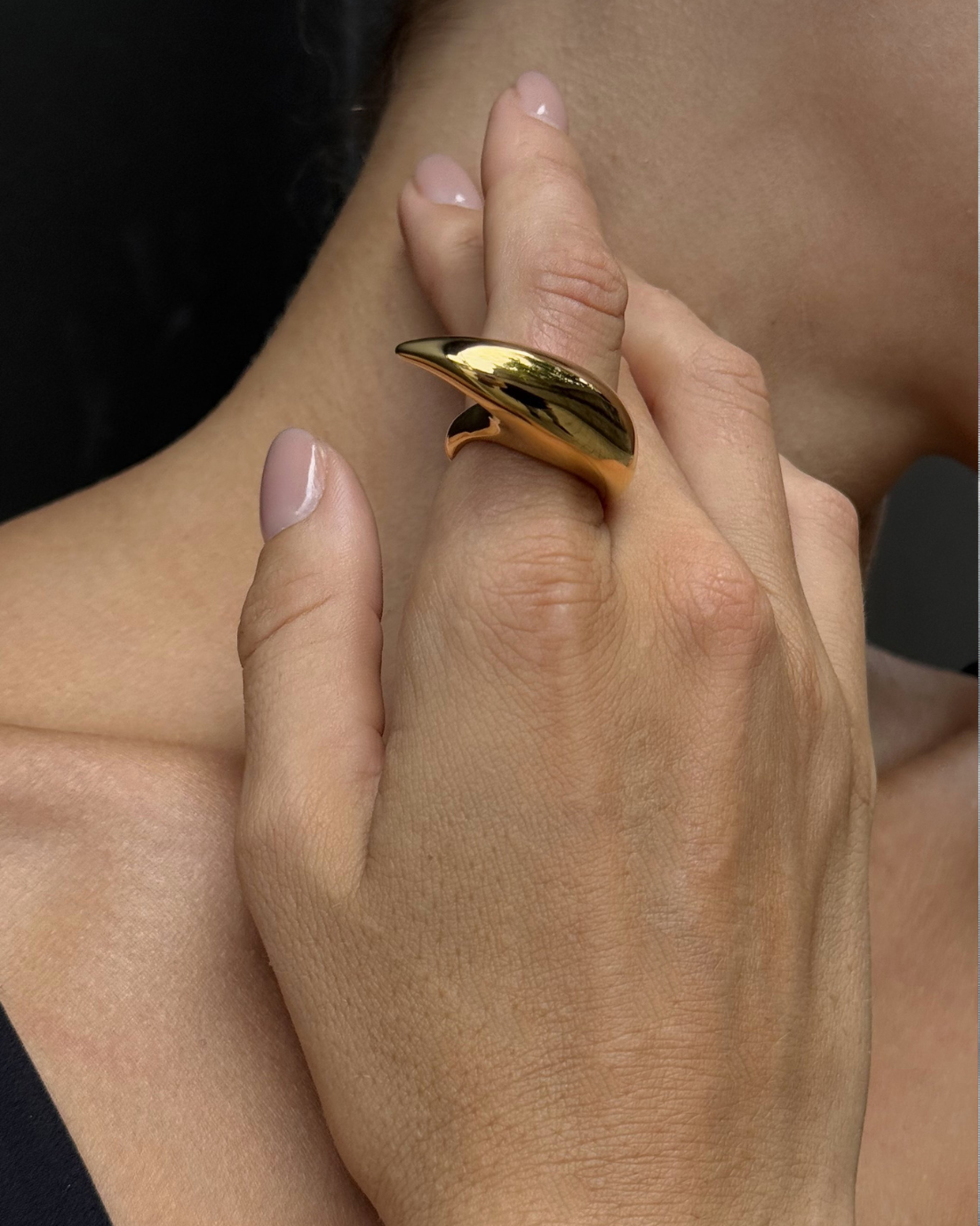 Gold Sculptural Ring for Women