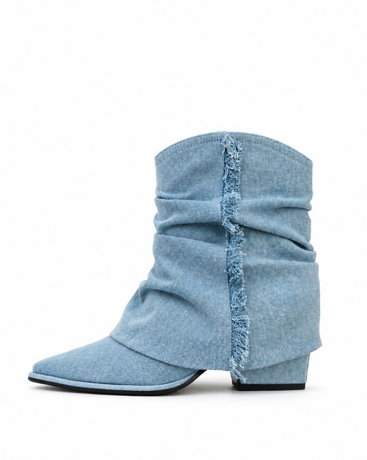 Denim Slouch Boots