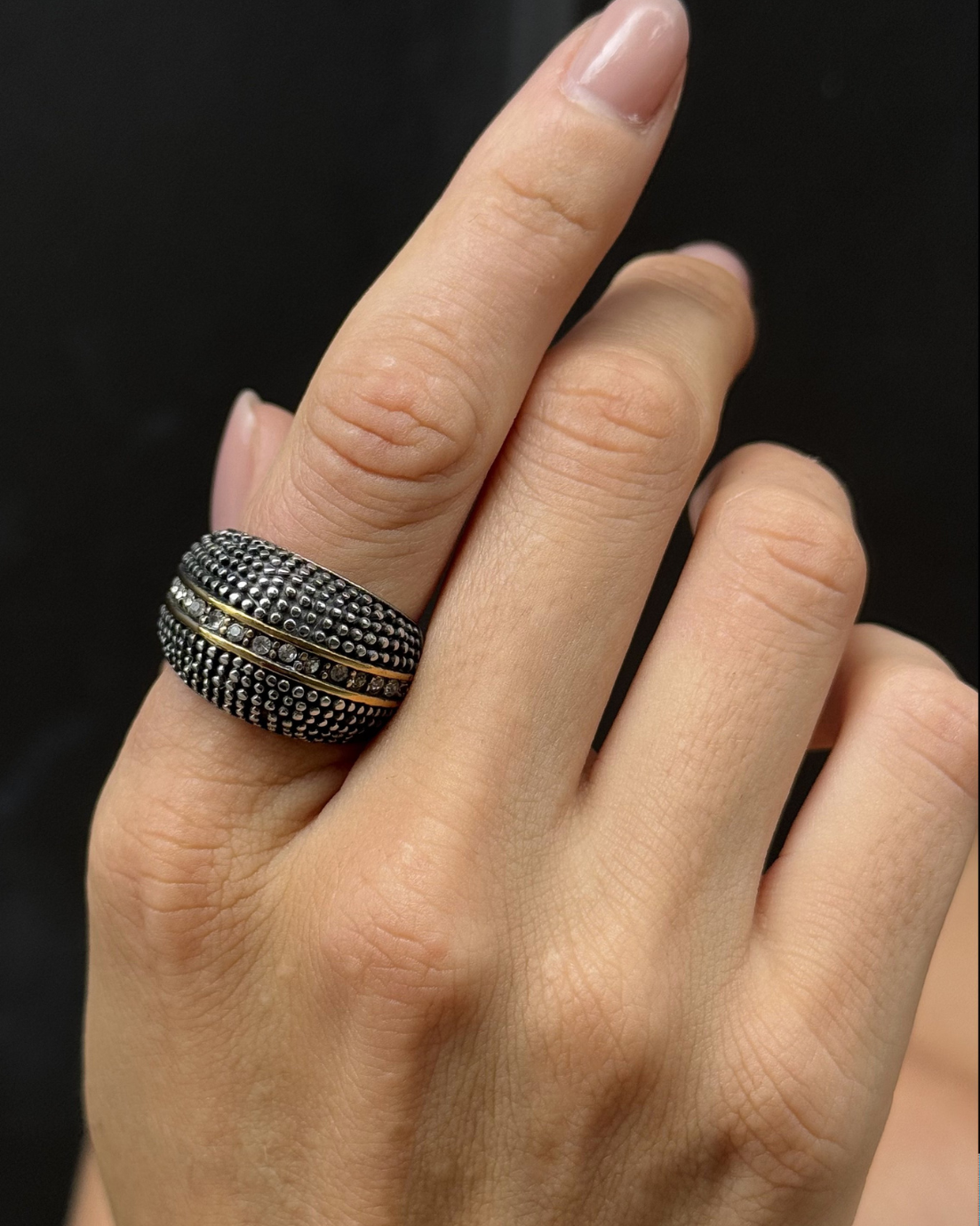 Textured Band Statement Ring for Women