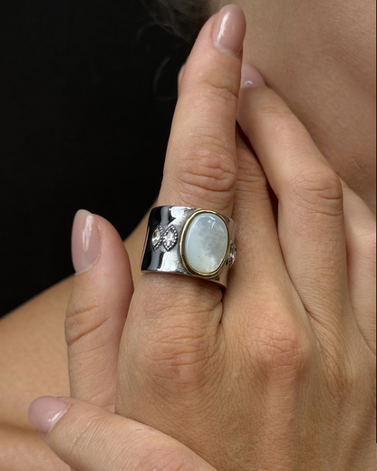 Pearl Dome Statement Ring for Women