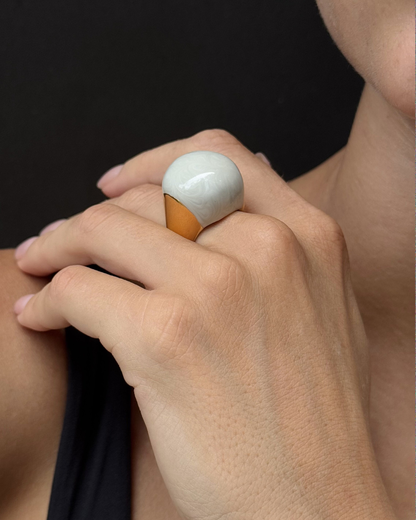 Ivory Sculptural Gold Minimalist Ring