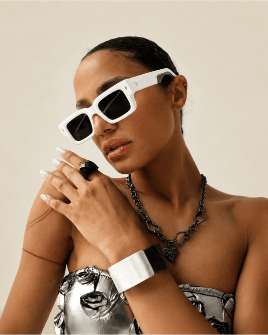 White Retro Sunglasses