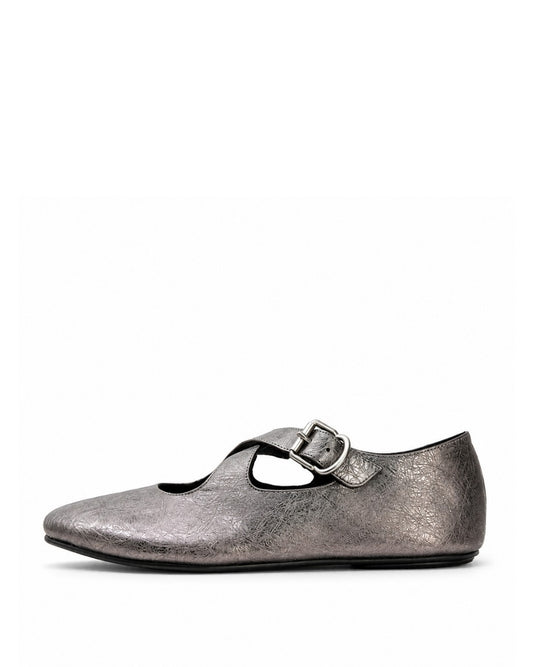 Metallic Mary Jane Flats