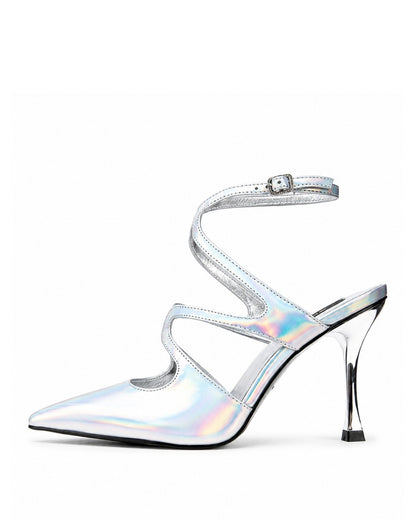 Iridescent Strap Heels