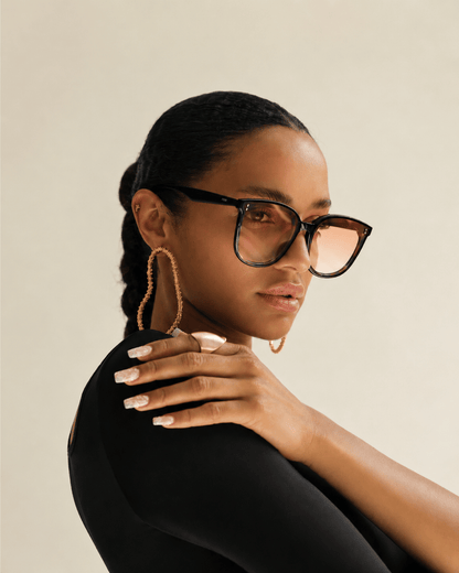 Oversized Rounded Black Sunglasses