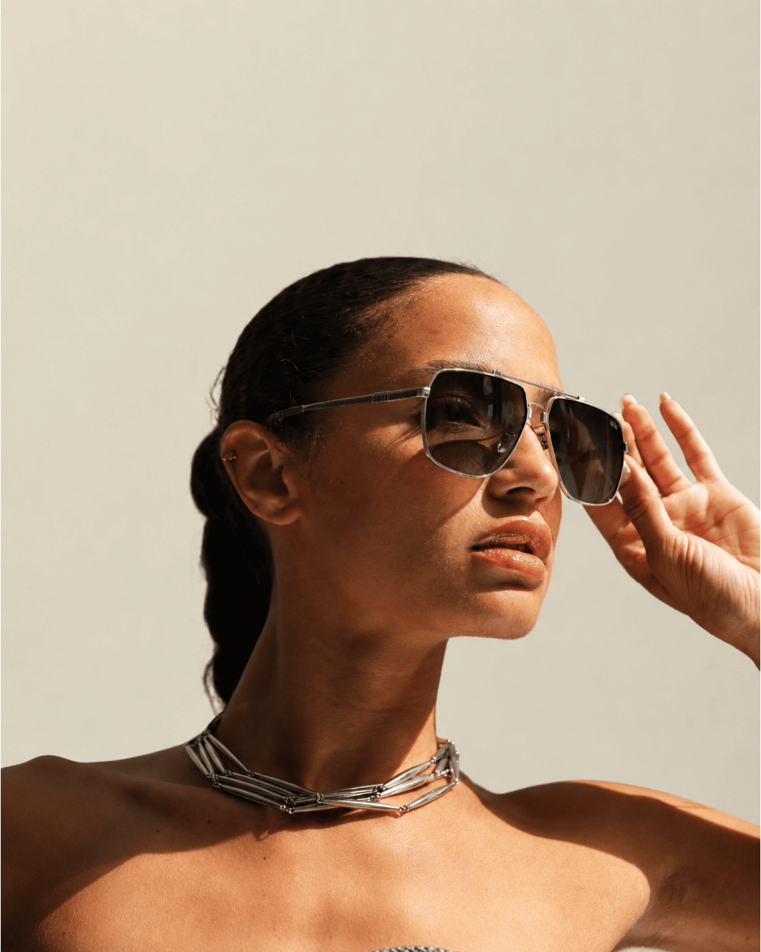Silver Aviator Sunglasses