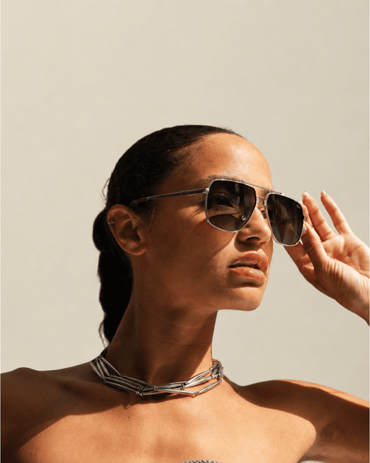 Silver Aviator Sunglasses