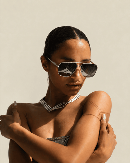 Silver Aviator Sunglasses