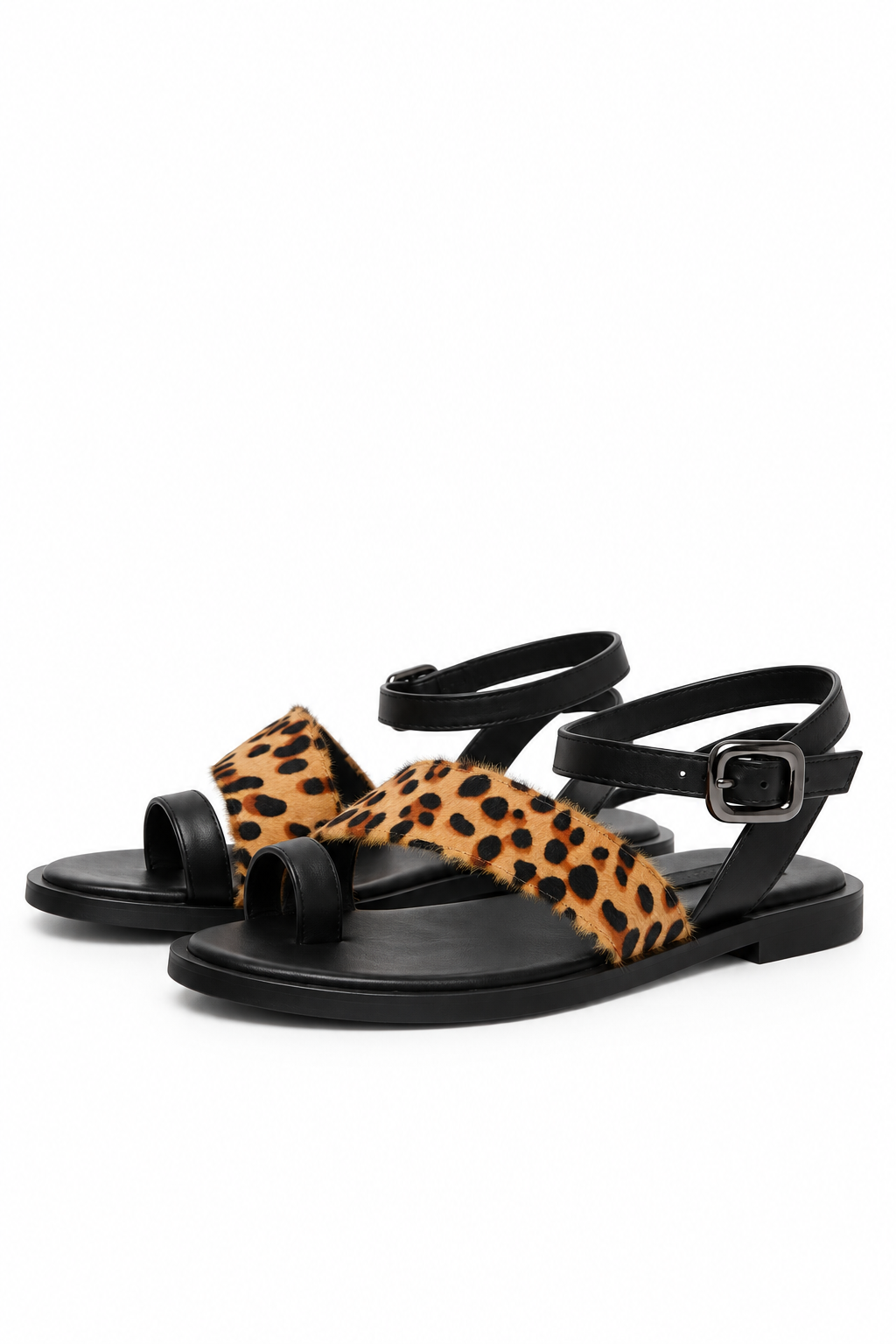 Leopard Toe Sandals